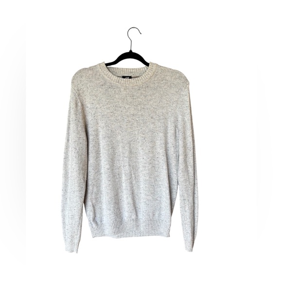 H&M Other - H&M Gray Speckled Knit Sweater w/ Elbow Patches Crewneck Pullover‎ Size M